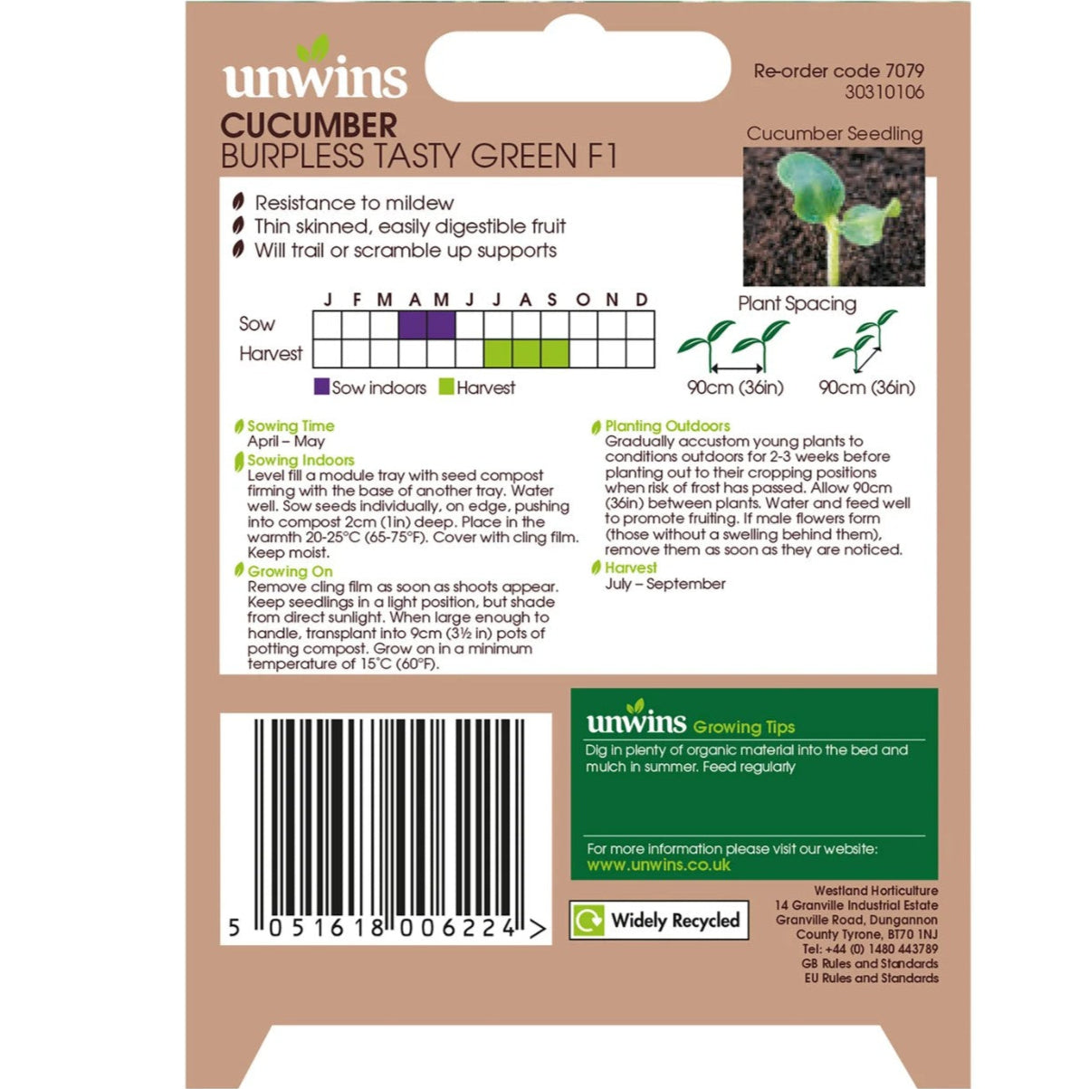 Unwins Cucumber Burpless F1