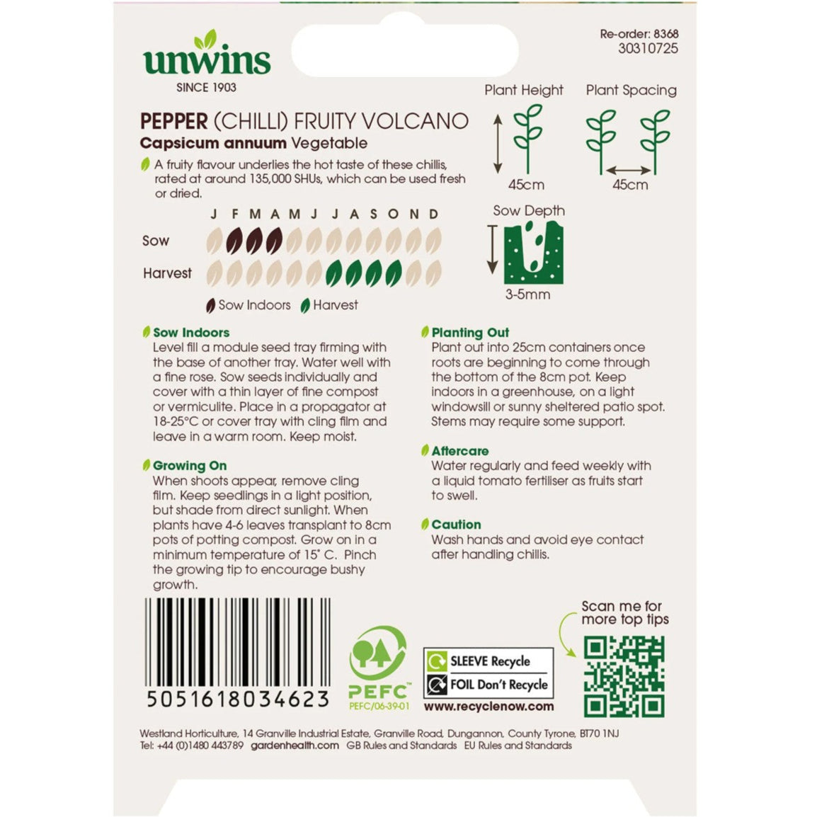 Unwins Pepper (Chilli) Fruity Volcano