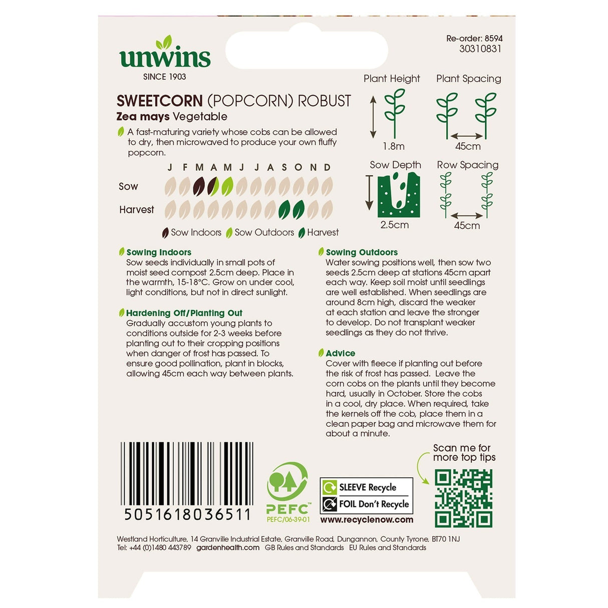 Unwins Popcorn Sweetcorn Robust