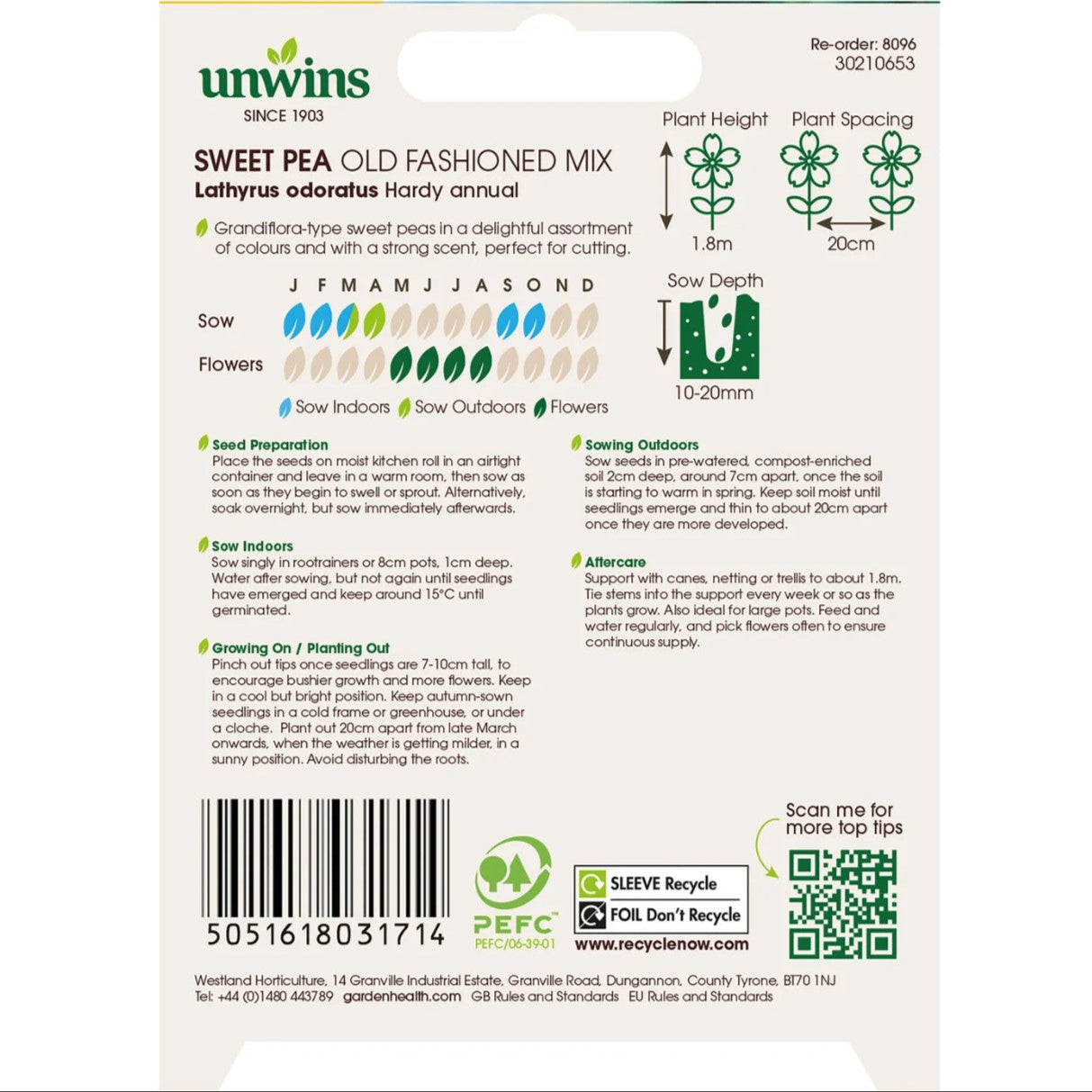 Unwins Sweet Pea Old Fashioned Mix