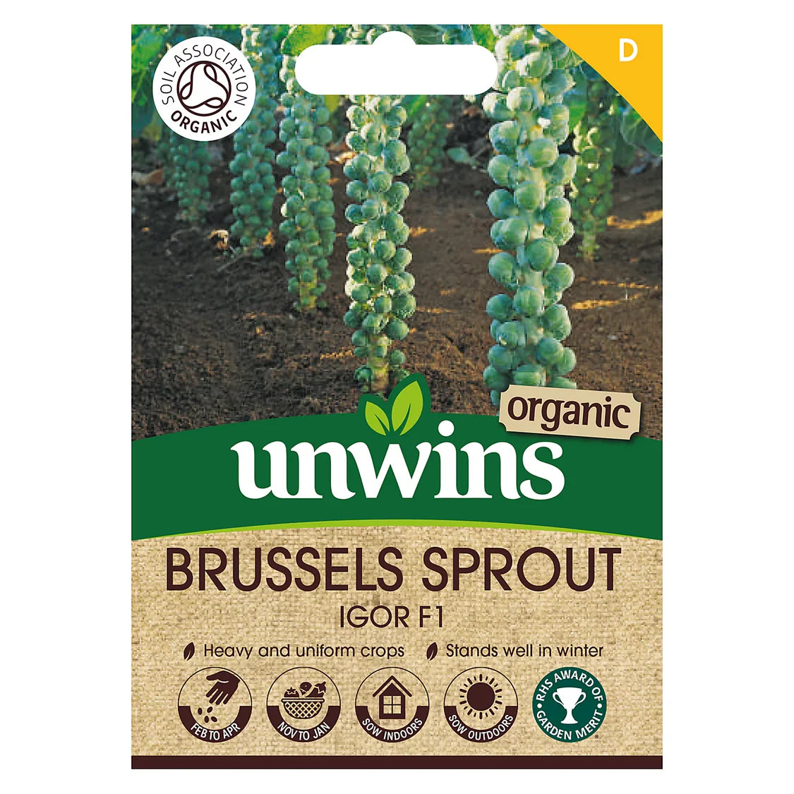 Unwins Brussels Sprout Igor F1 (Organic)