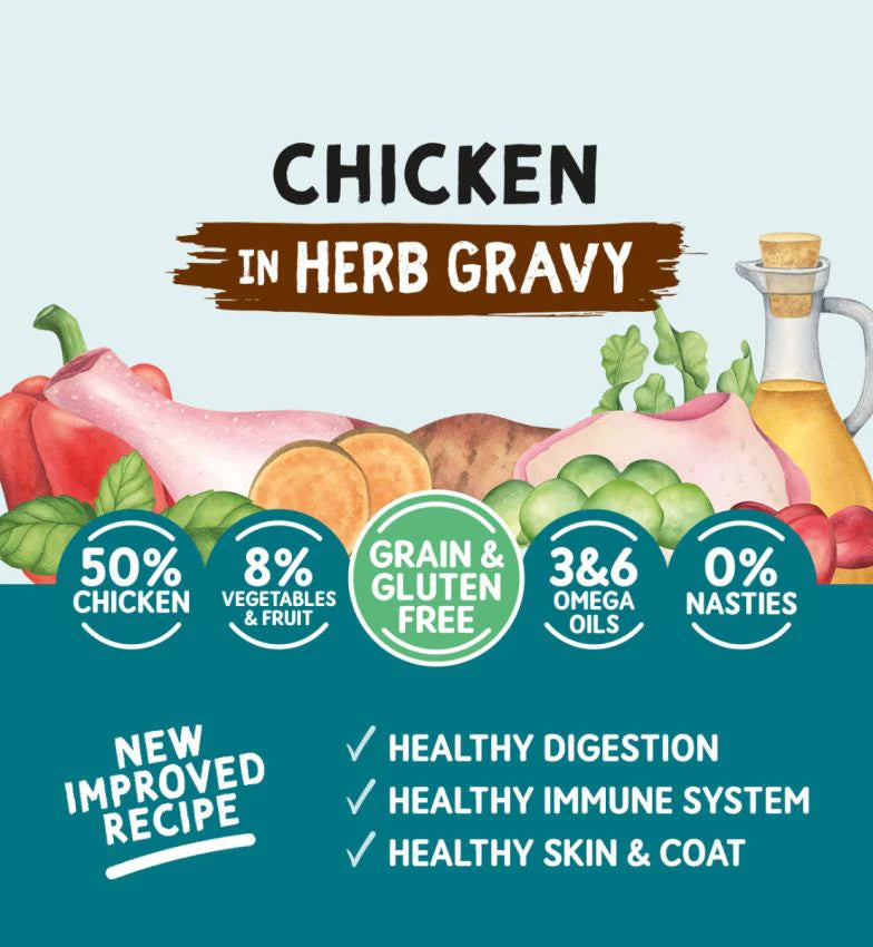 Naturo Dog - Adult Grain & Gluten Free Pouch Chicken Herb Gravy 100g