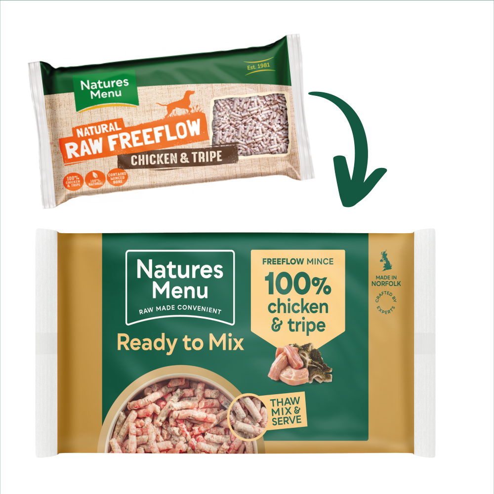 Natures Menu Dog - Frozen Freeflow Mince Chicken & Tripe 2kg