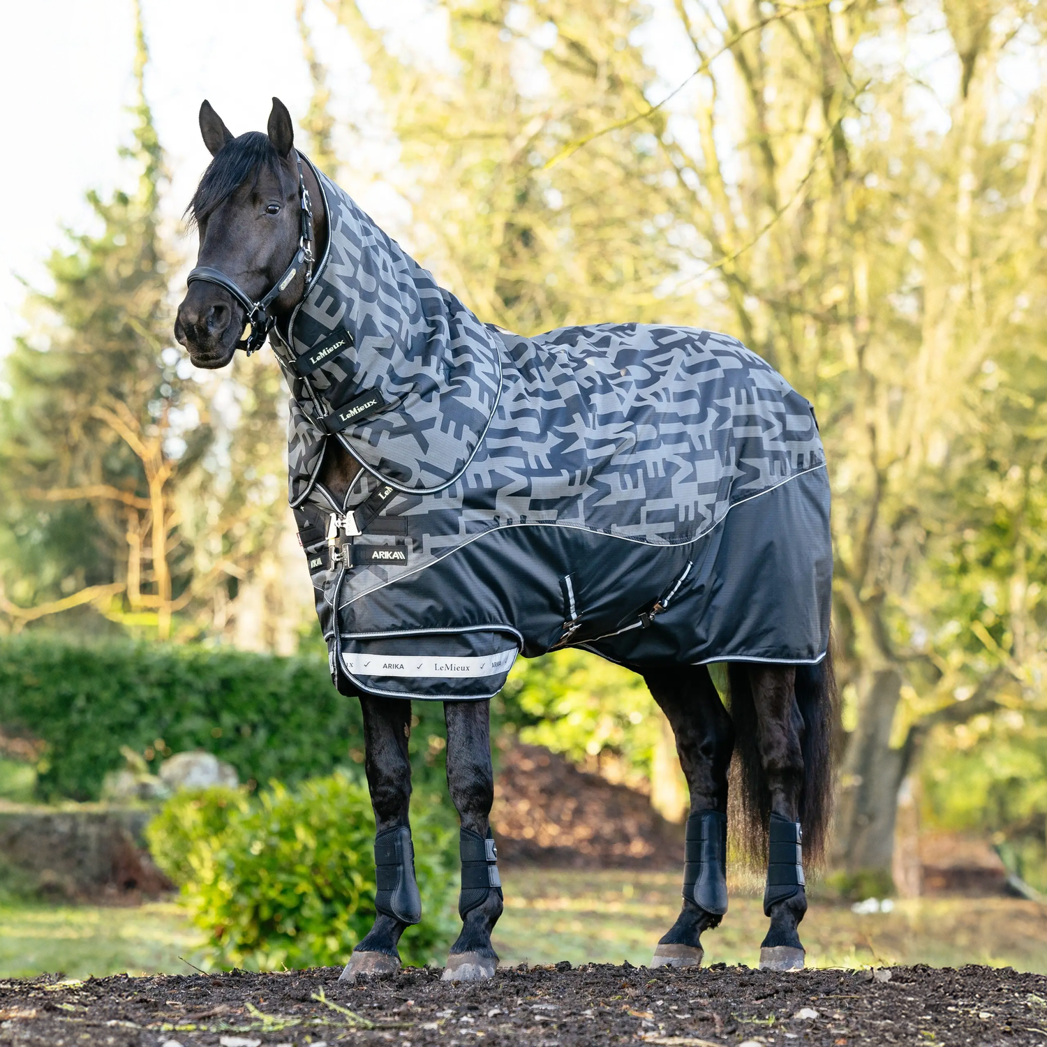 Le Mieux Arika Reflective 100g Turnout Rug Black