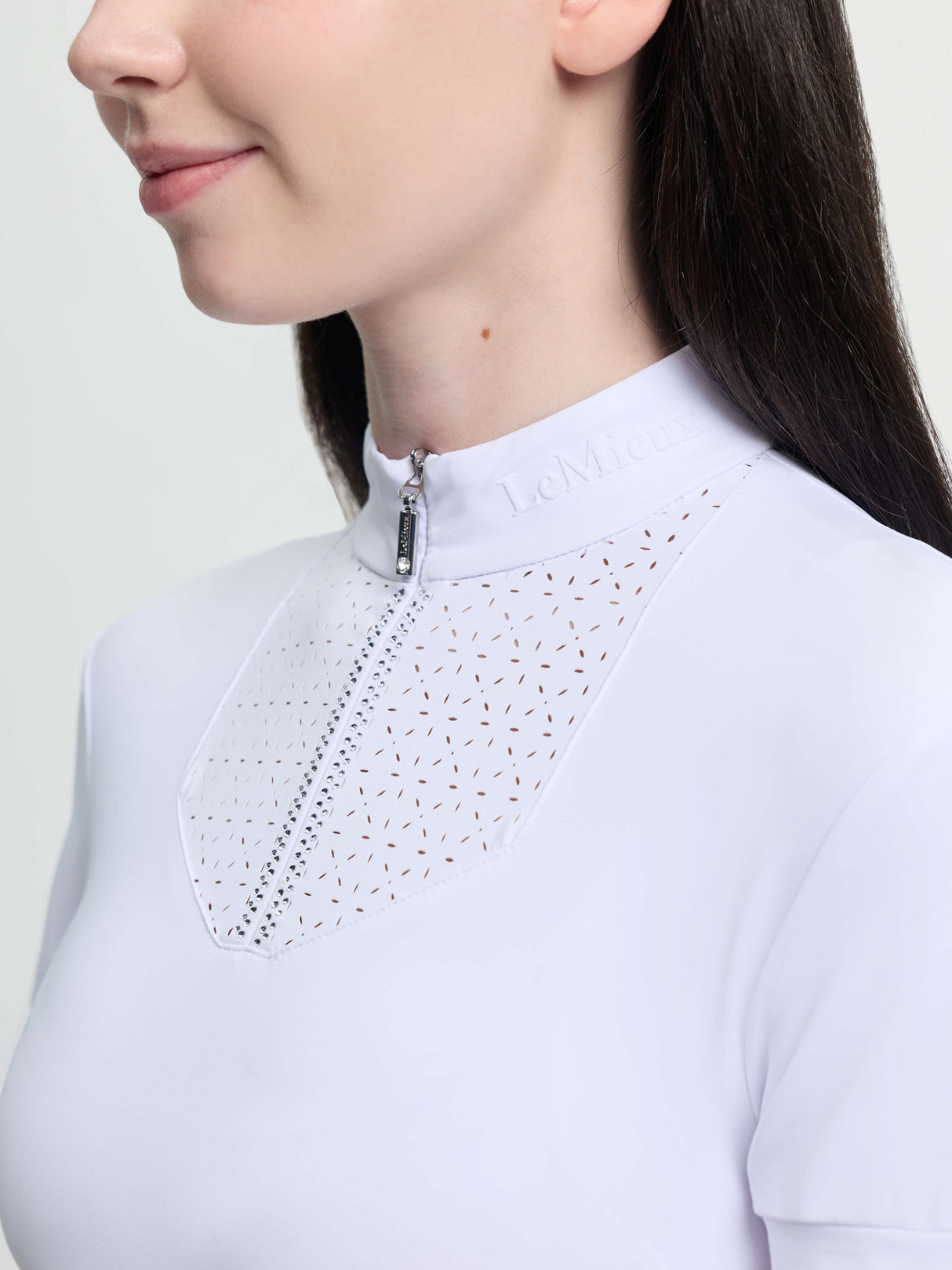 Le Mieux Young Rider Brilliance Livvy Short Sleeve Show Shirt White