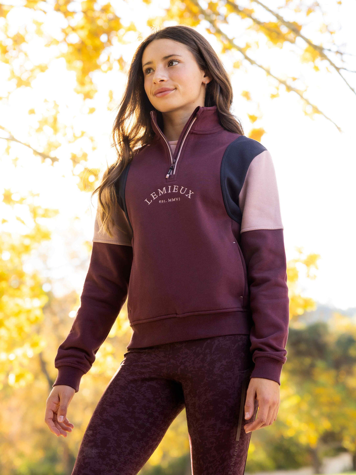 Le Mieux Young Rider Viola Quarter Zip Sweat Bramble