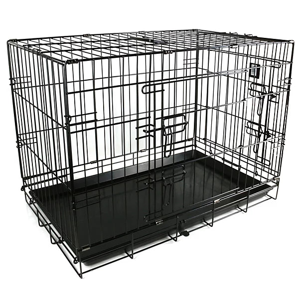 James & Steel Double Door Crate Black