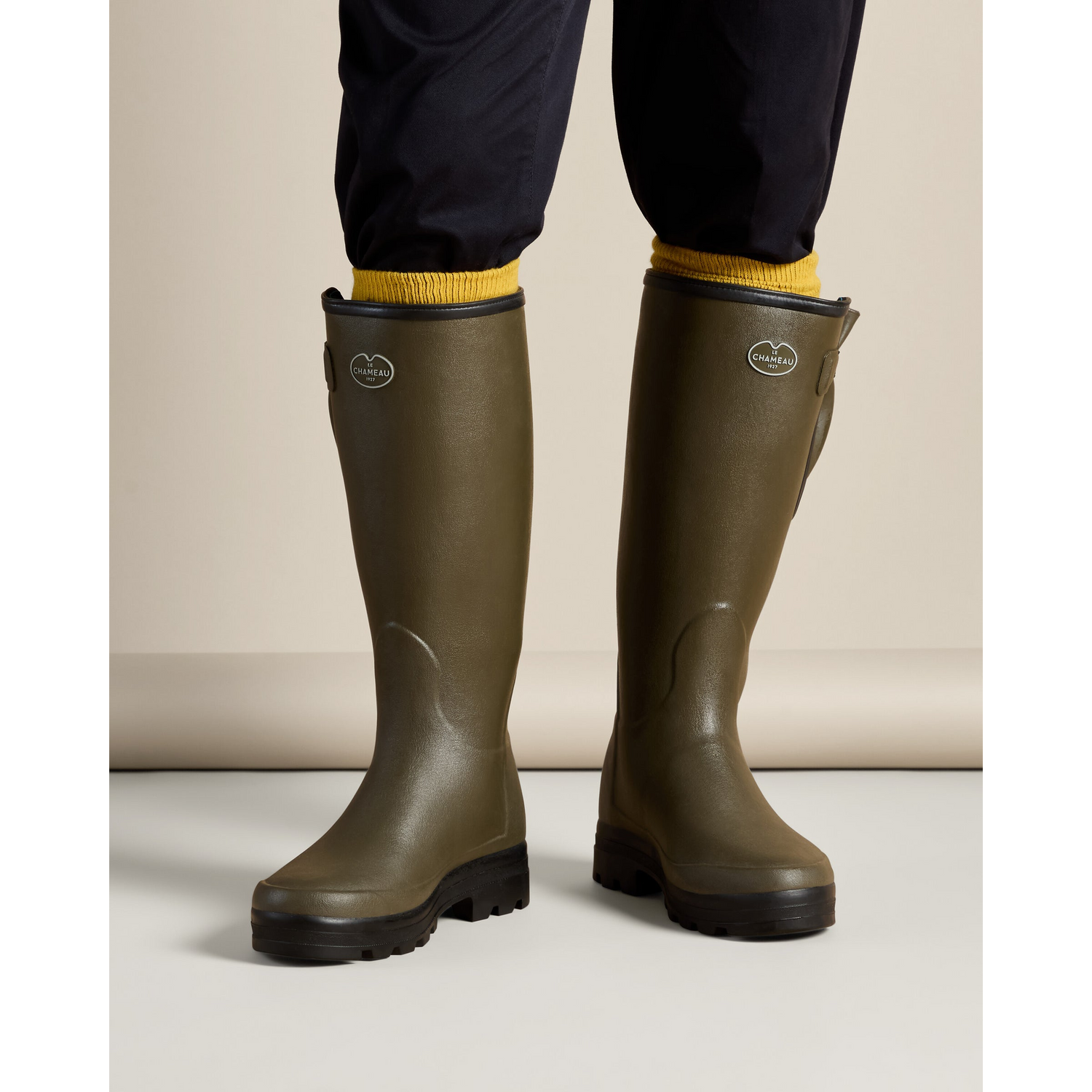 Le Chameau Mens Vierzonord M Wellies Vert Chameau / Black