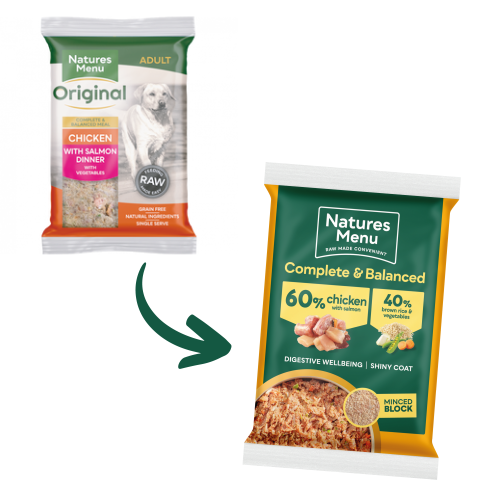 Natures Menu Dog - Complete & Balanced 60/40 Chicken With Salmon Block 300g