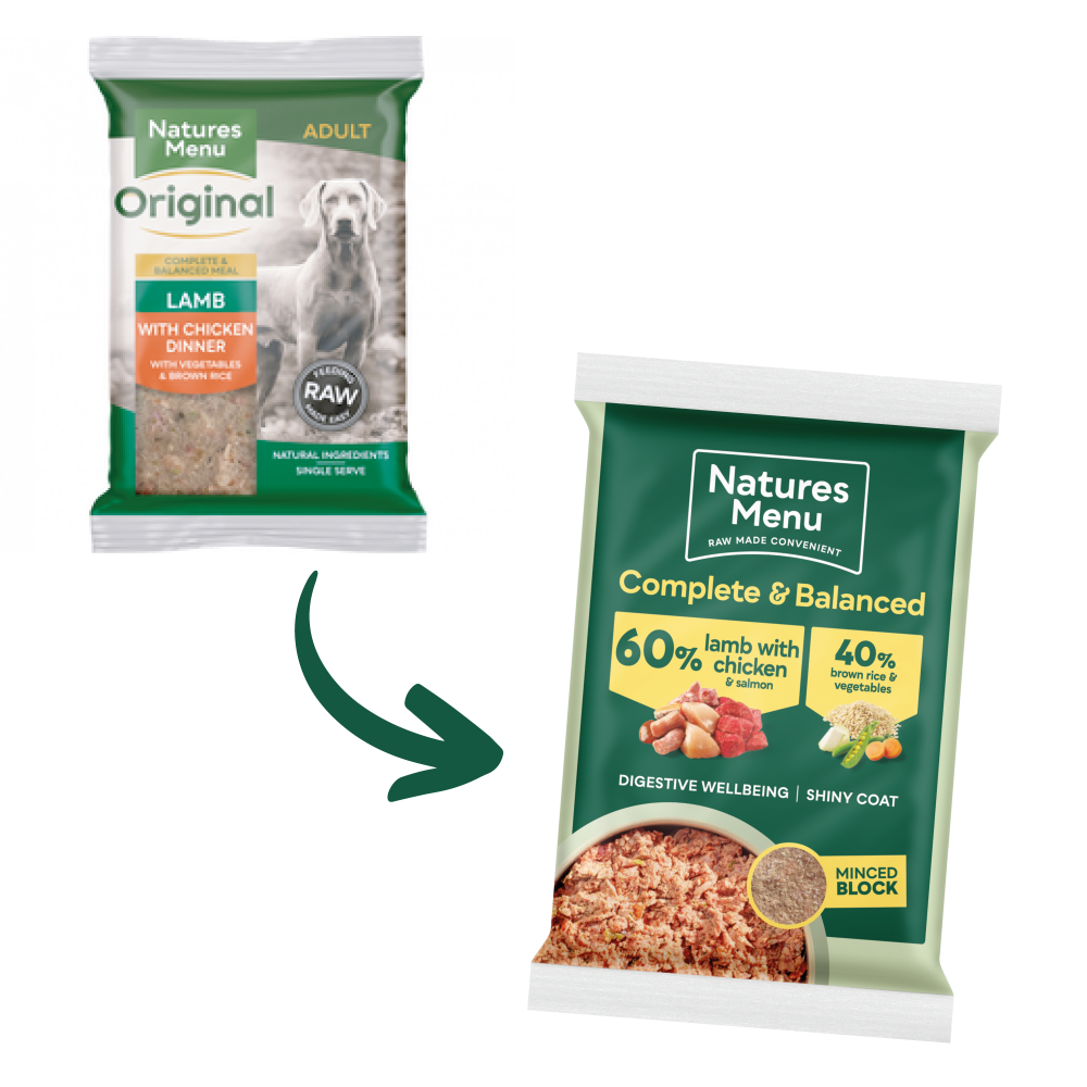 Natures Menu Dog - Complete & Balanced 60/40 Lamb & Chicken Block 300g