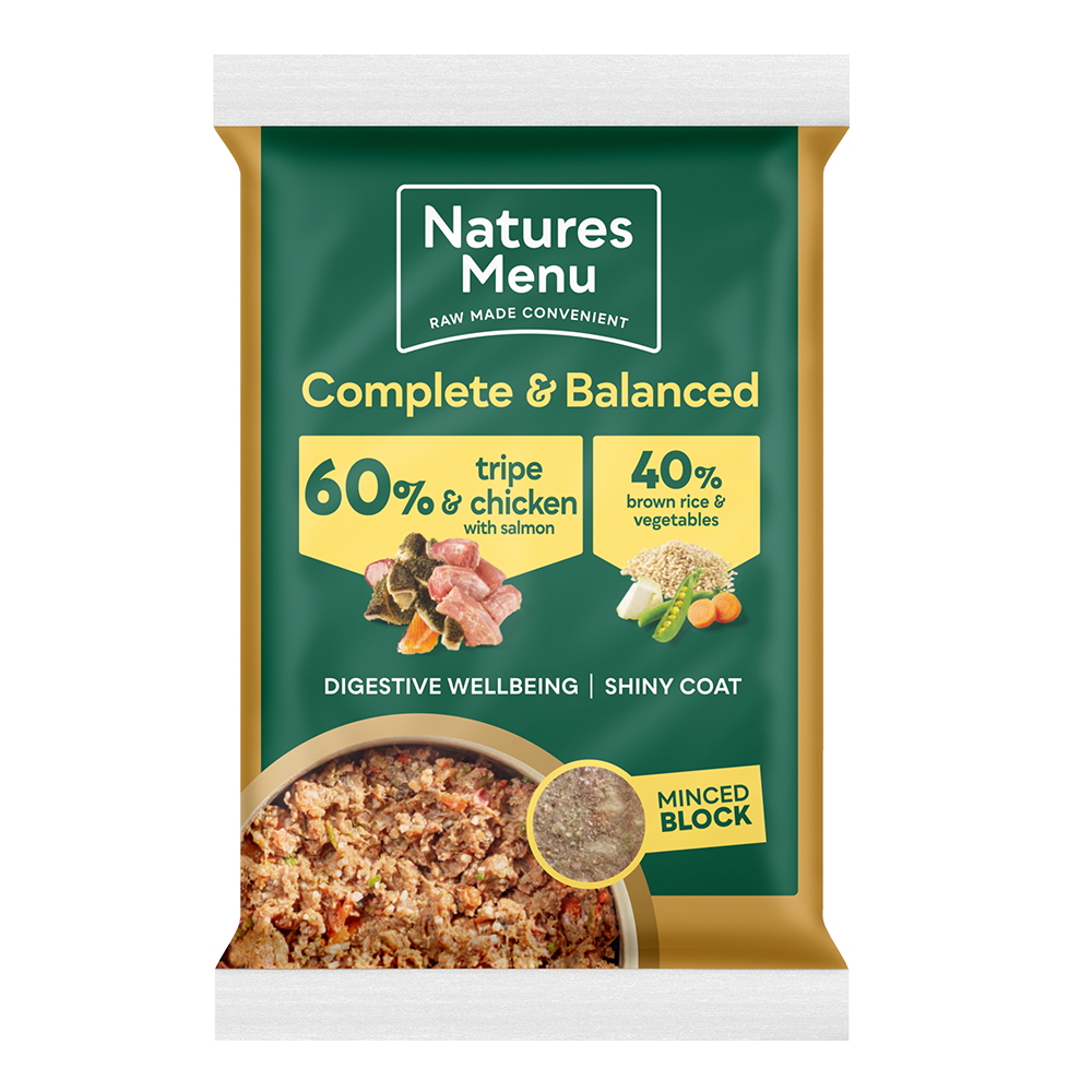 Natures Menu Dog - Complete & Balanced 60/40 Tripe & Chicken With Salmon Block 300g