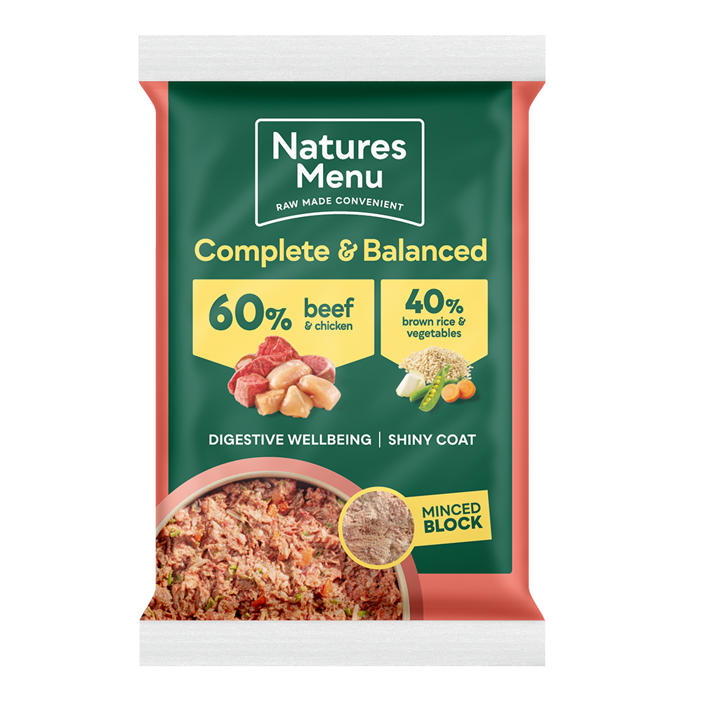 Natures Menu Dog - Complete & Balanced 60/40 Beef & Chicken Block 300g