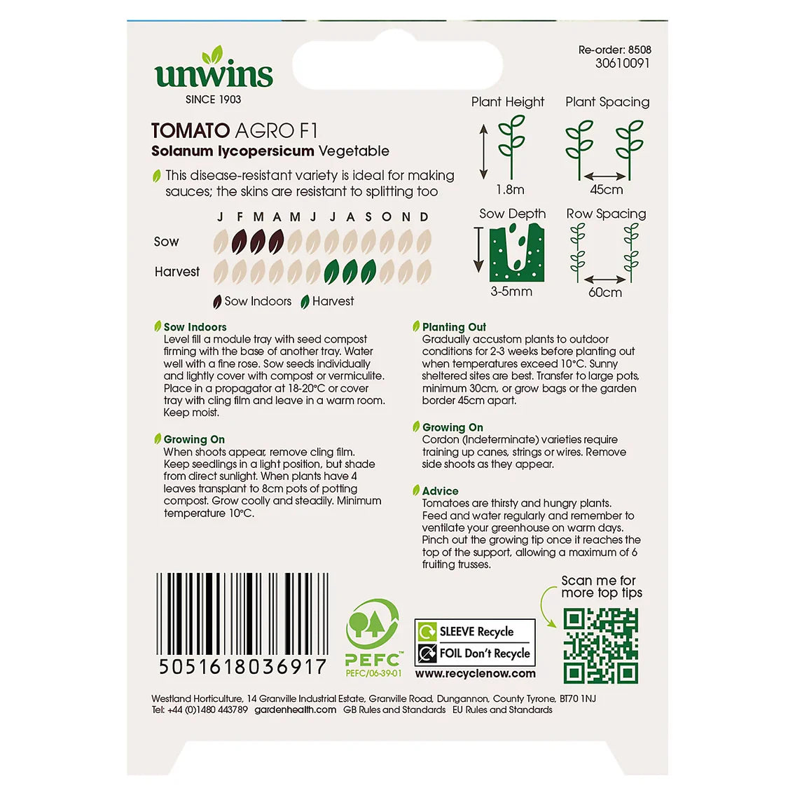 Unwins Tomato (Plum) Agro F1 (Organic)