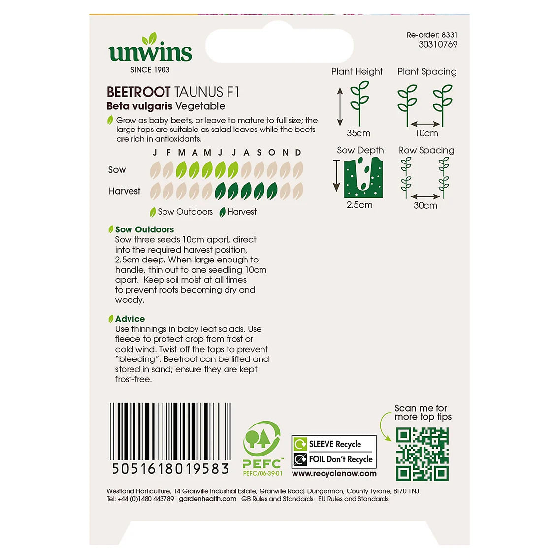 Unwins Beetroot Taunus F1