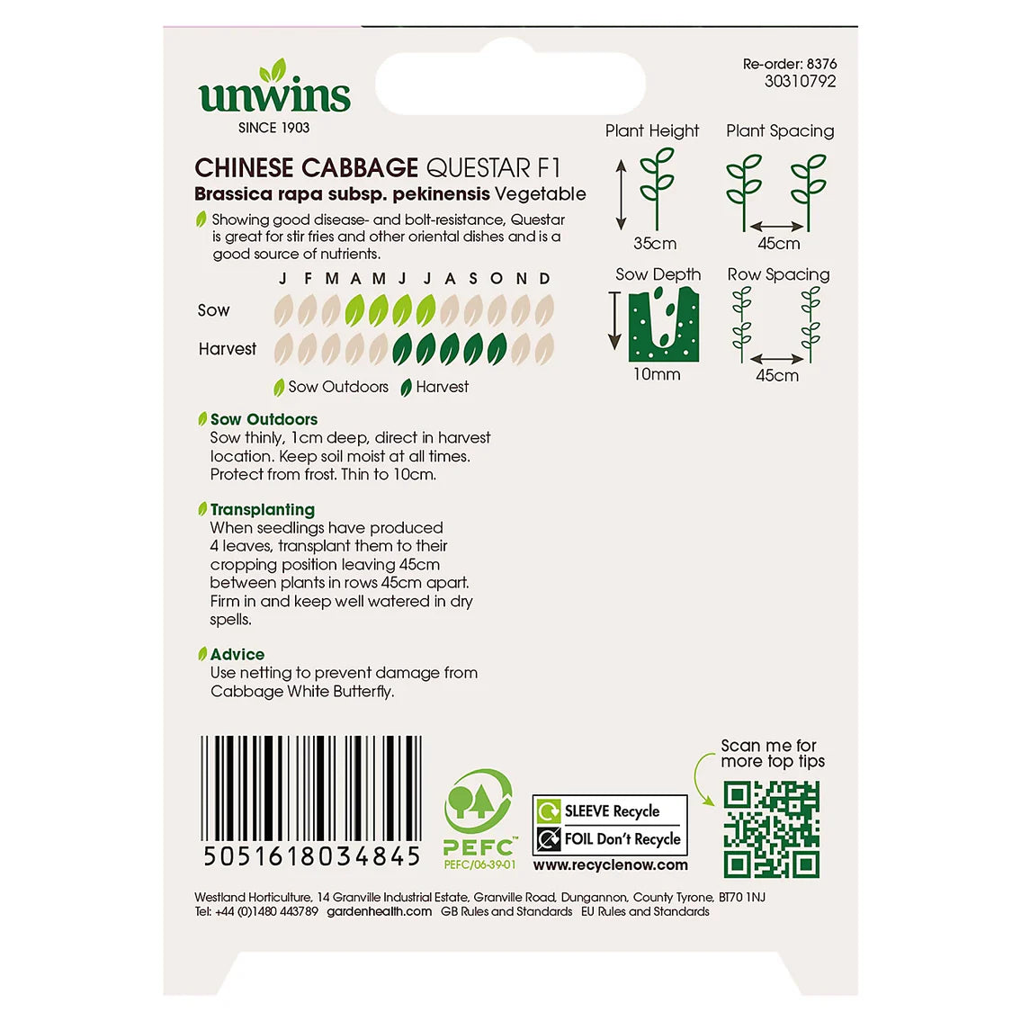 Unwins Cabbage (Chinese) Questar F1