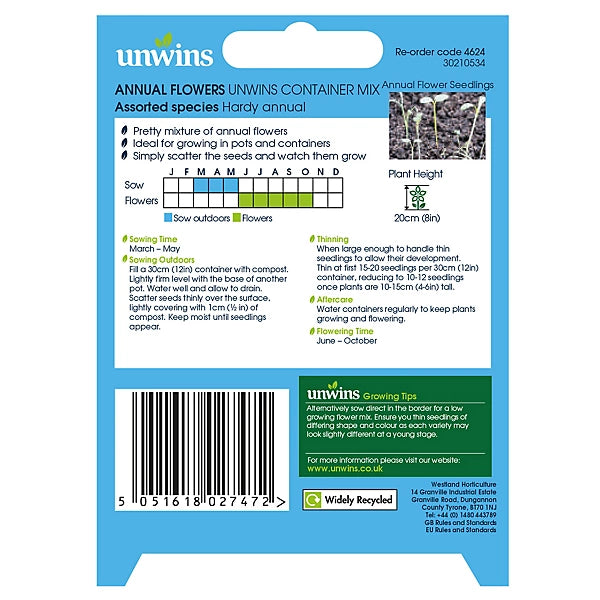 Unwins Annual Flowers Unwins Container Mix