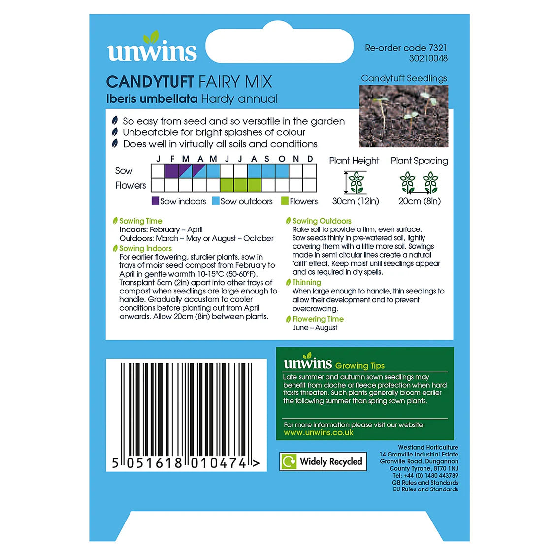 Unwins Candytuft Dwarf Fairy Mix