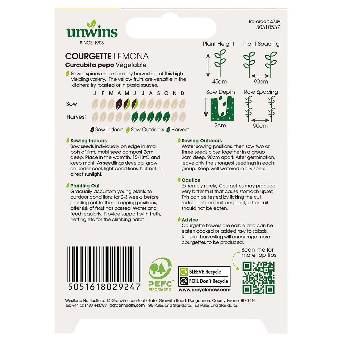 Unwins Courgette Lemona