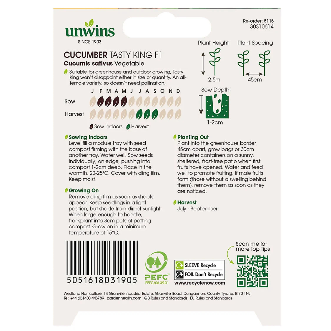 Unwins Cucumber Tasty King F1