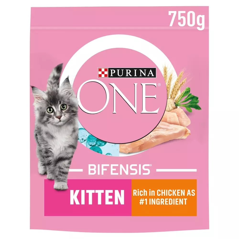 Purina ONE Kitten Chicken & Whole Grains Dry Cat Food 750g – Rokers