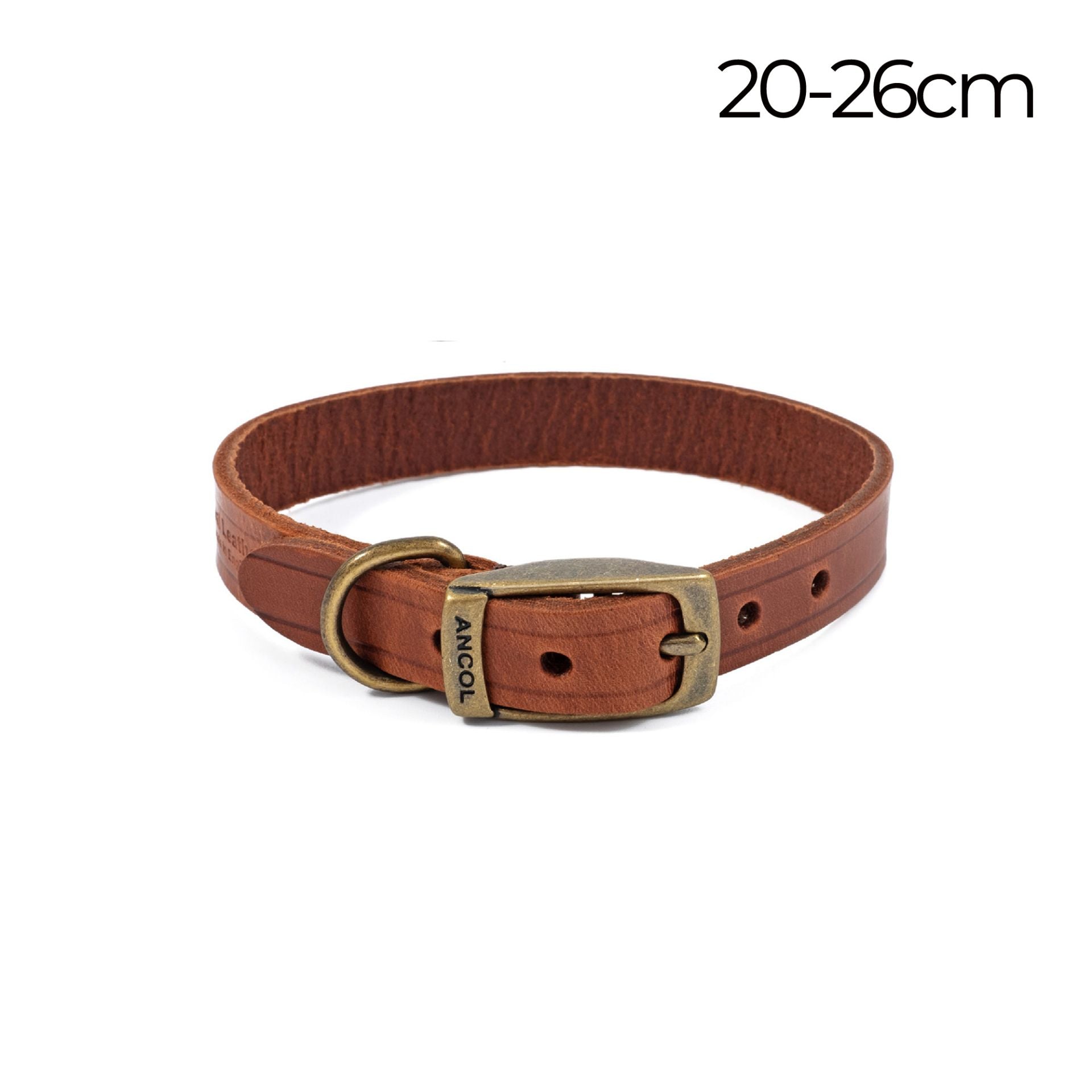犬　Ancol Latigo Leather Round Collar S/M Heritage Latigo Leather Collar Chestnut 20-26cm Size 1 – Rokers