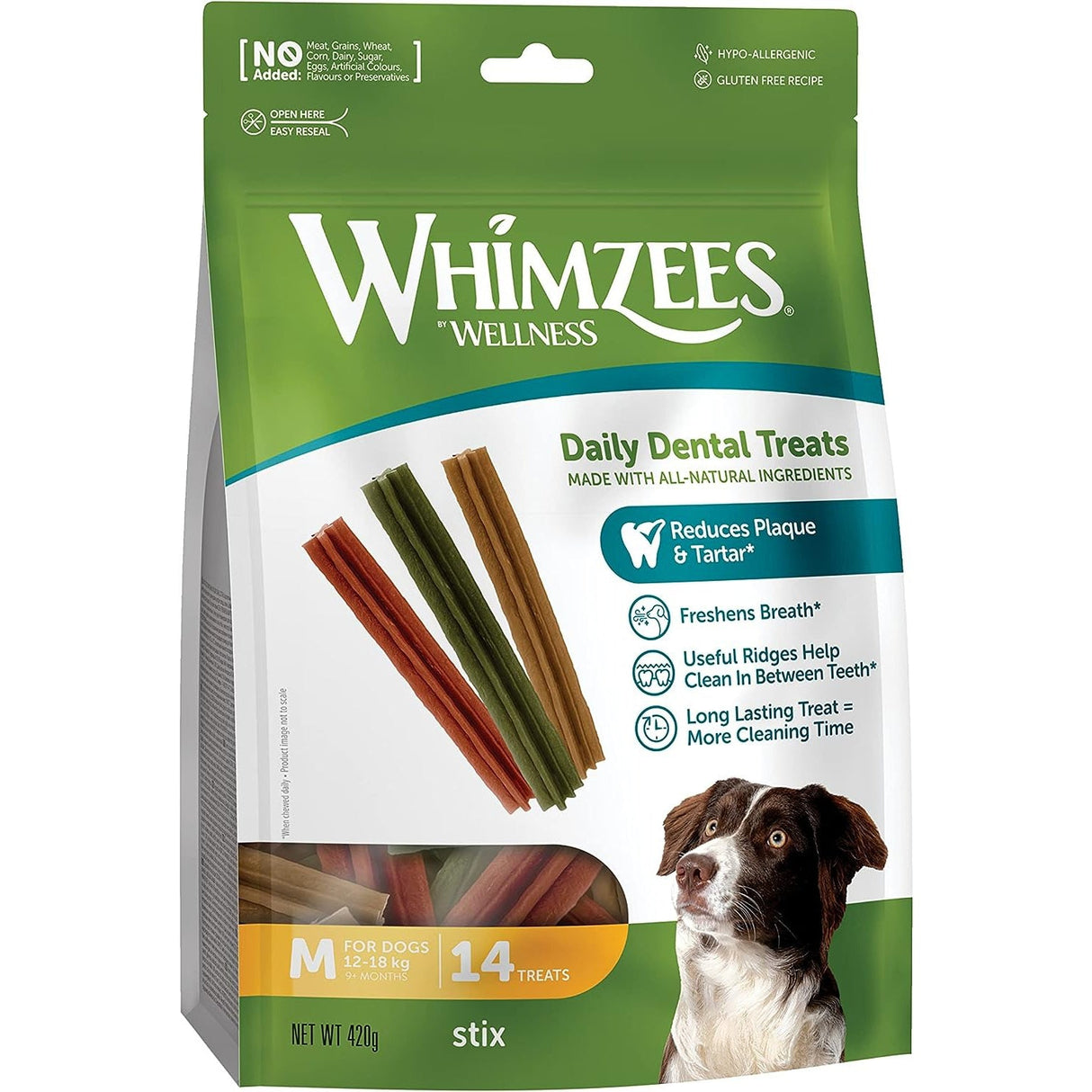 Whimzees Daily Dental Stix for Medium Dogs 14 Pack