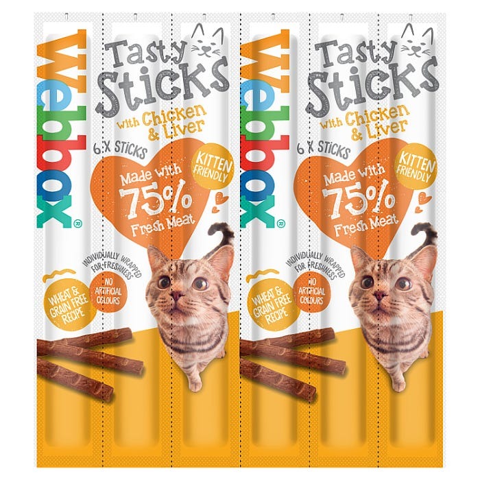 Webbox Tasty Sticks Chicken & Liver Cat Treats 30g