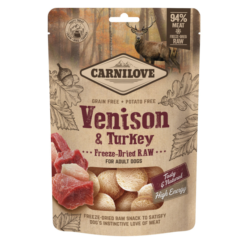 Carnilove Dog - Freeze Dried Raw Treats - Venison & Turkey 60g