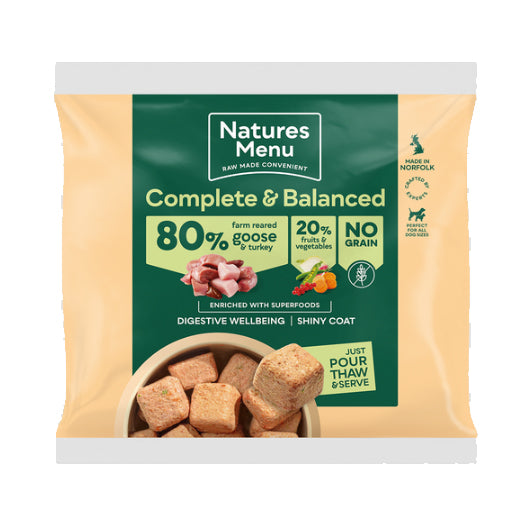 Natures Menu Dog - Complete & Balanced Nuggets 80/20 Farm Reared Goose & Turkey 1kg