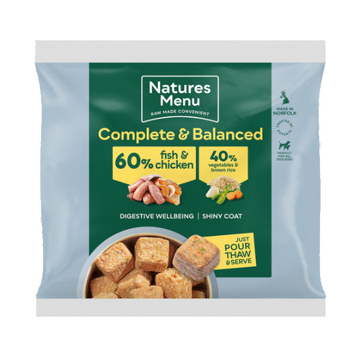 Natures Menu Dog - Complete & Balanced Nuggets 60/40 Fish & Chicken 1kg