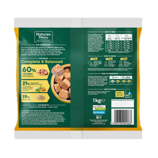Natures Menu Dog - Complete & Balanced Nuggets 60/40 Chicken & Salmon 1kg
