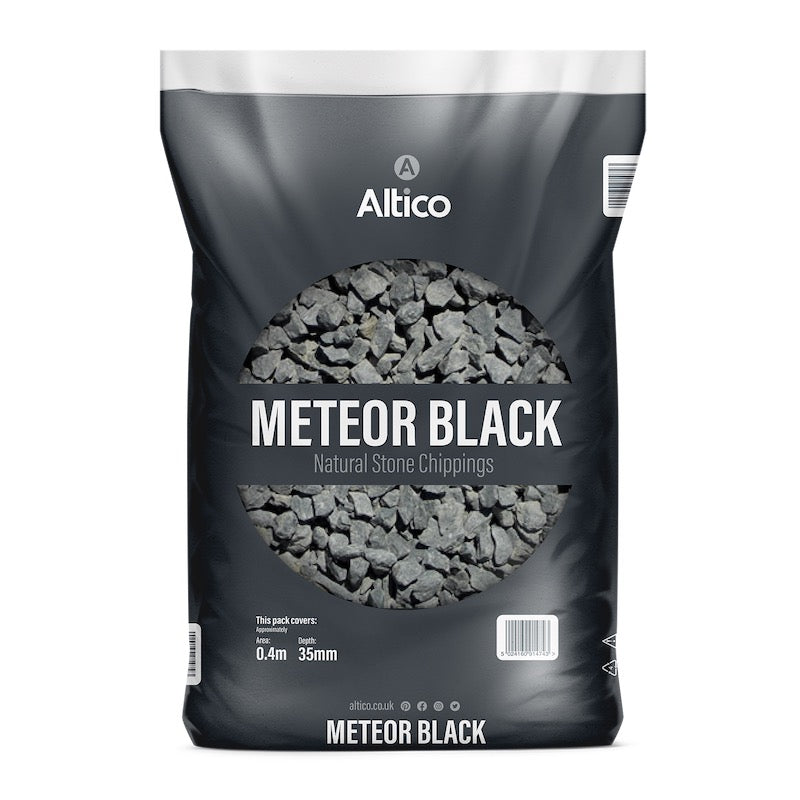 Altico Chippings - Meteor Black Basalt Stone