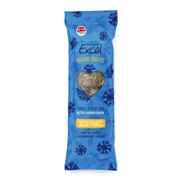 Excel Forage & Feast Hay Bar Cornflower 60g