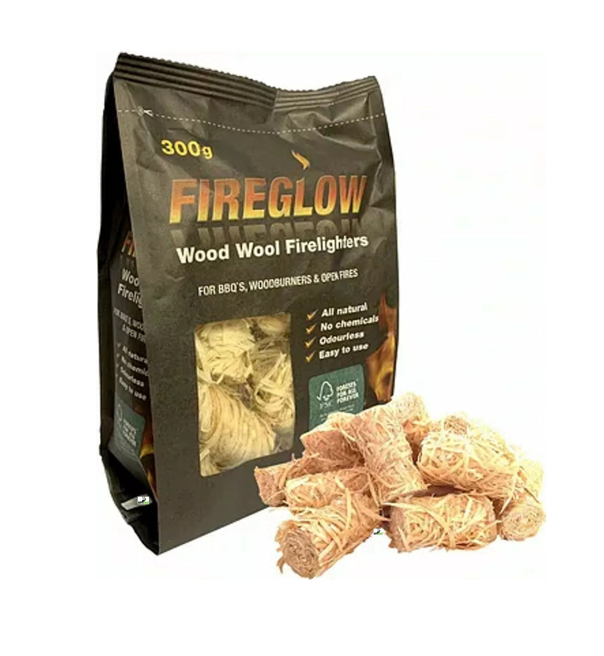 Fireglow Wood Wool Firelighters 300g