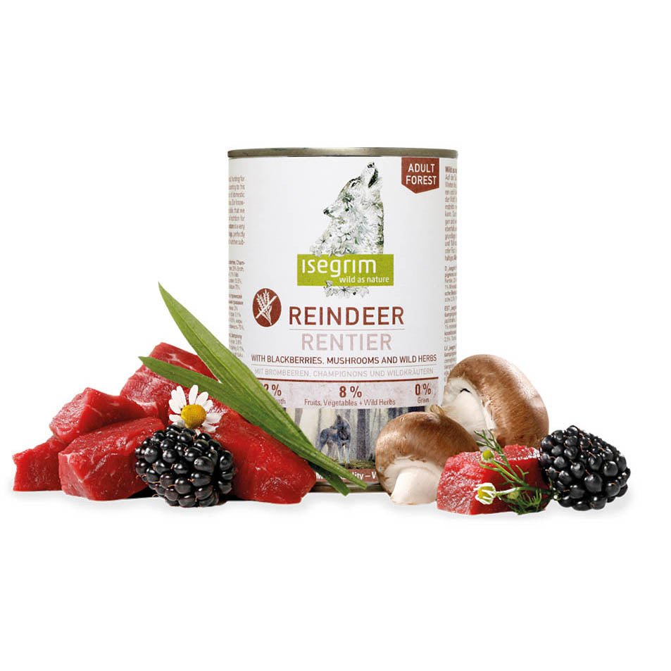 Isegrim Adult Reindeer & Blackberries Tin 800g