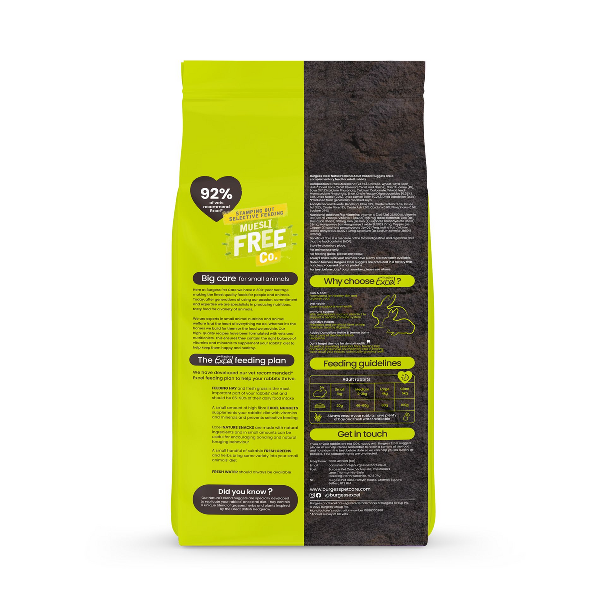 Burgess Rabbit - Excel Nature's Blend Nuggets 1.5kg