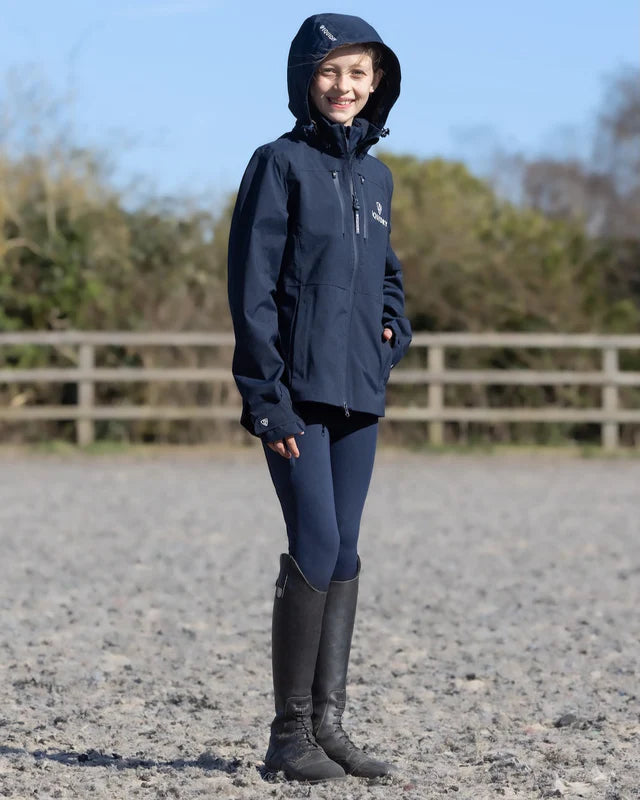 EQUIDRY Girl's Varsha Waterproof Riding Jacket Navy