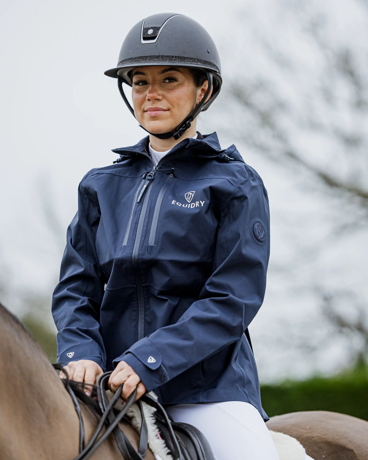EQUIDRY Women's Varsha Waterproof Riding Jacket Navy