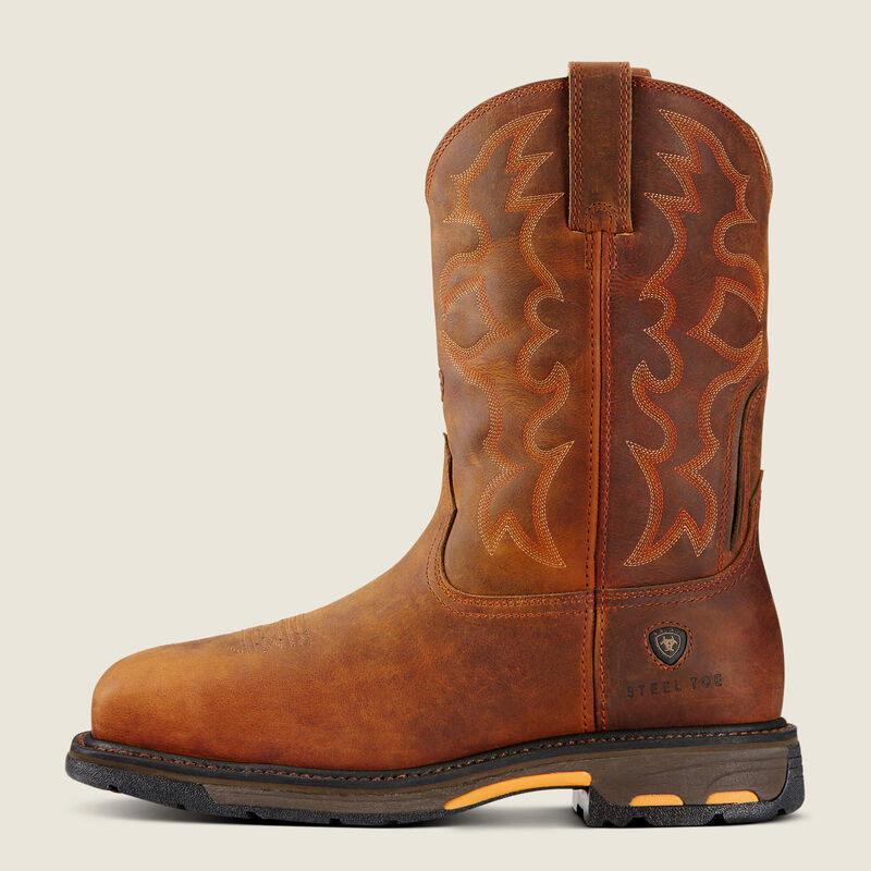 Ariat Mens WorkHog Wide Square Toe Steel Toe Work Boot Toast