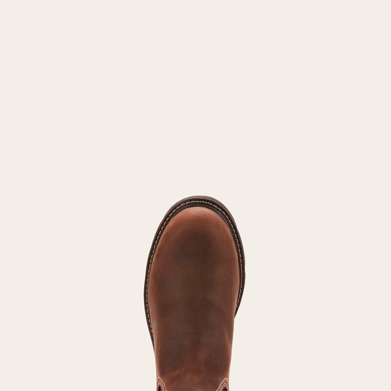 Ariat Mens Groundbreaker Chelsea Waterproof Steel Toe Work Boot Dark Brown