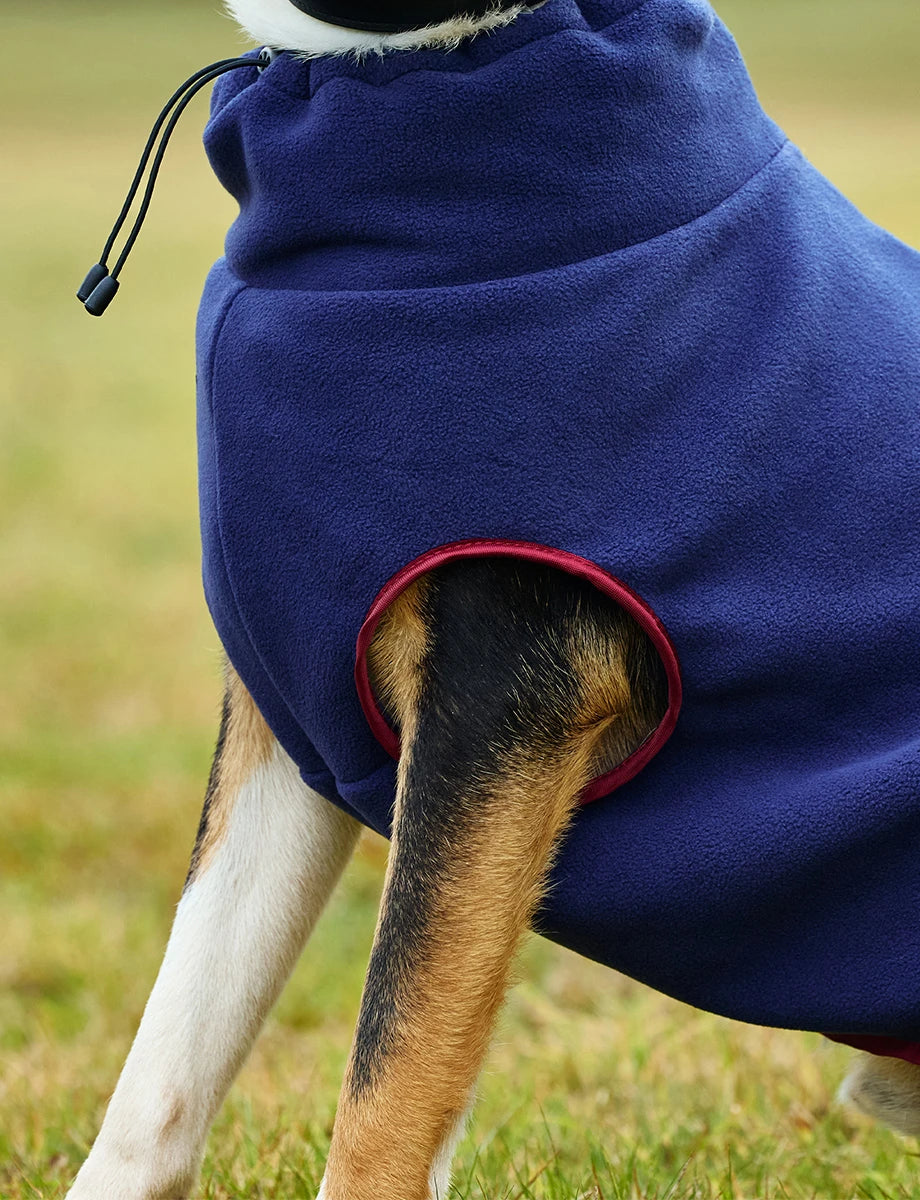 Weatherbeeta Comfitec Fleece Zip Dog Coat Navy/Burgundy