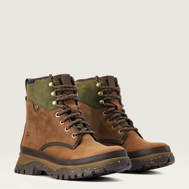 Ariat Womens Moresby Waterproof Boot Oily Distressed Brown