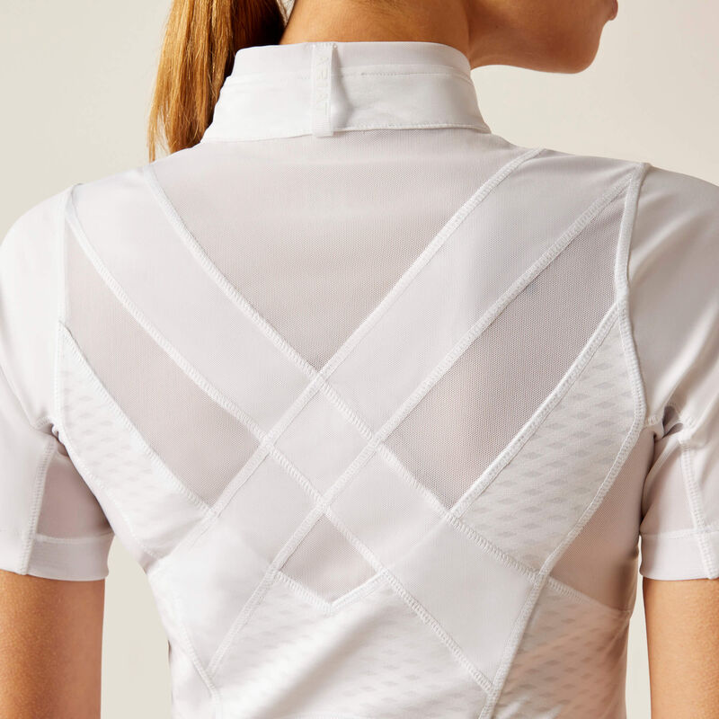 Ariat Ascent 1/4 Zip SS Show Shirt White