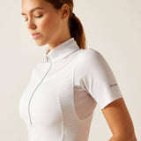 Ariat Ascent 1/4 Zip SS Show Shirt White