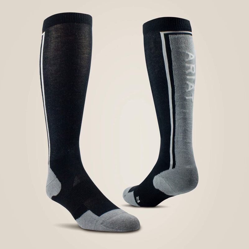 Ariat Tek Winter Slimline Performance Socks Black / Sleet