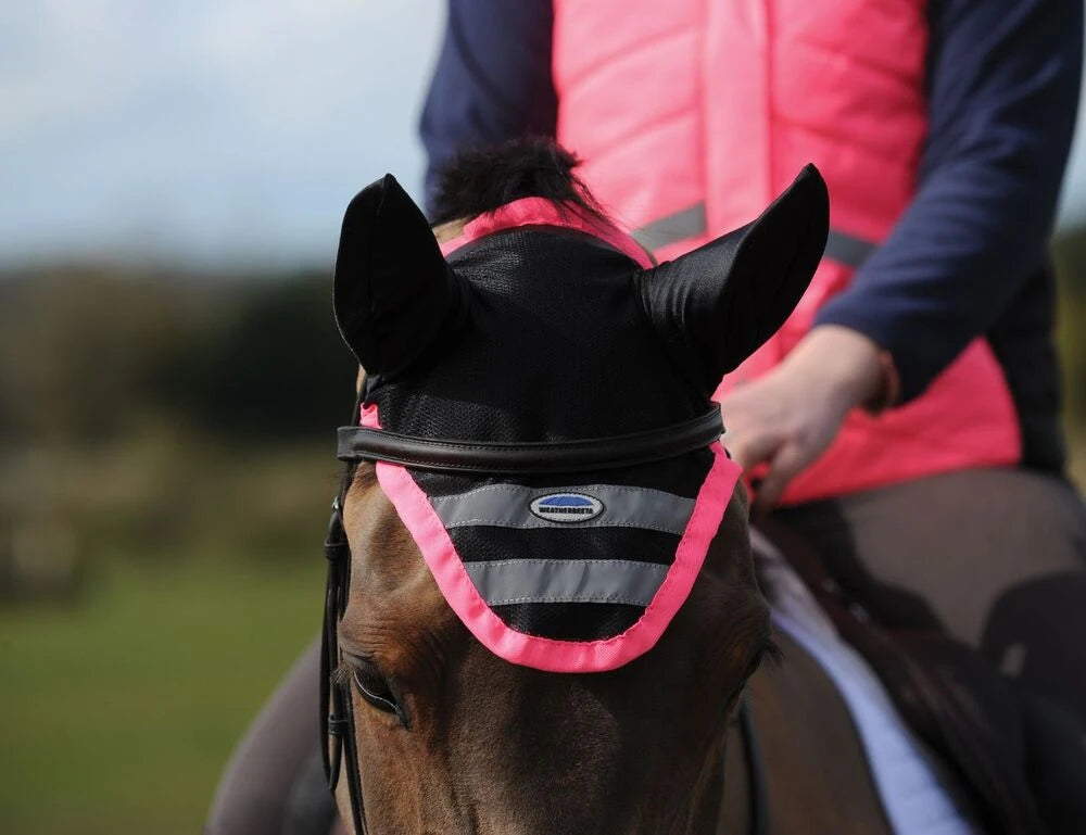 Weatherbeeta Reflective Earbonnet Pink Pony