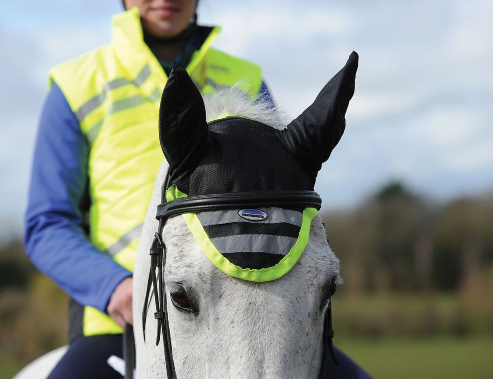 Weatherbeeta Reflective Earbonnet Yellow Pony