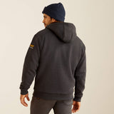 Ariat Mens Rebar All-Weather Sherpa Lined Full Zip Hood Charcoal Heather
