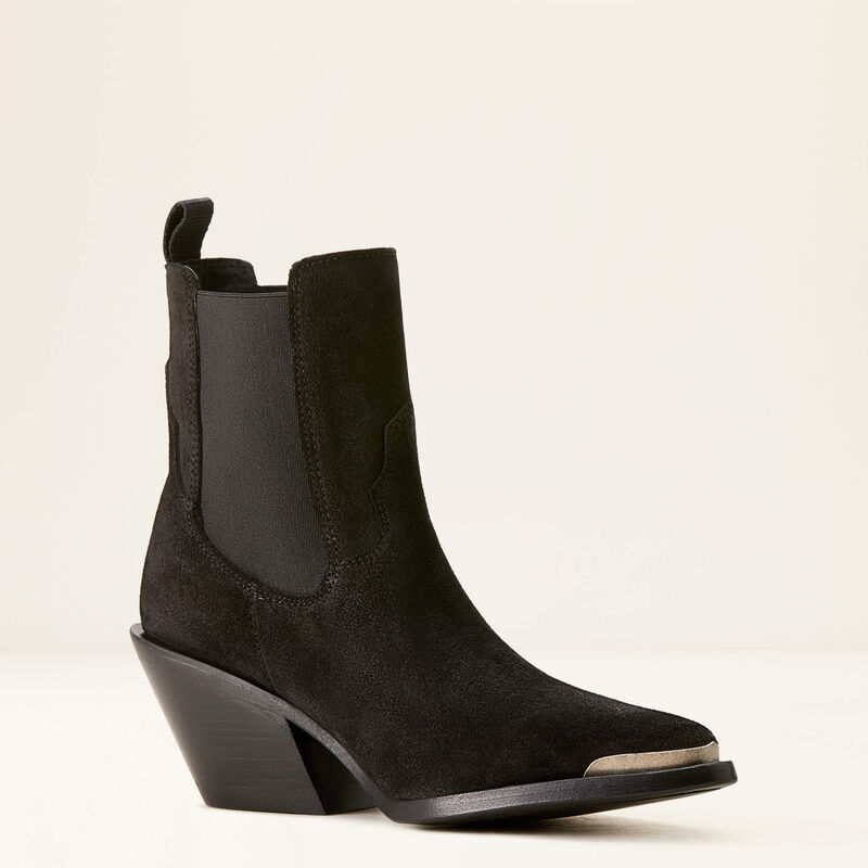 Ariat Womens Shiloh Bootie Distressed Black Suede