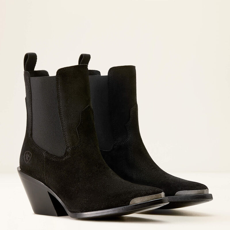Ariat Womens Shiloh Bootie Distressed Black Suede
